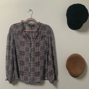 🗝 Sheer Plaid Blouse 🗝